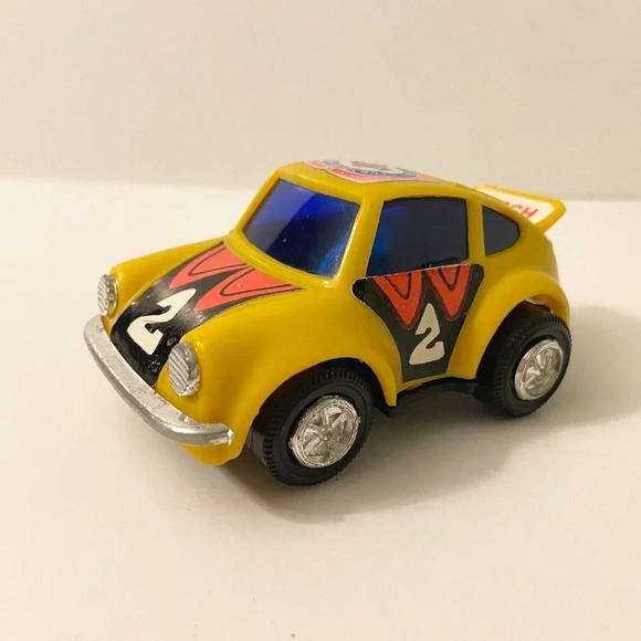 Vintage Beetle Pull Back Plastic Car Bosch Martini Hong Kong 4 Inch Long Toy - Picture 3 of 12
